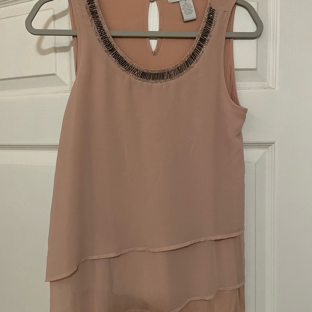 Pale pink tank top blouse